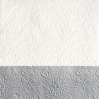 Ambiente - Paper Napkins - Pack of 15 - Luncheon Size - Elegance Dip Silver - Just A Pinch Co