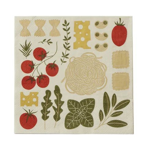 Deli 20pk 3 Ply 33cm Napkin Red/Olive - Just A Pinch Co