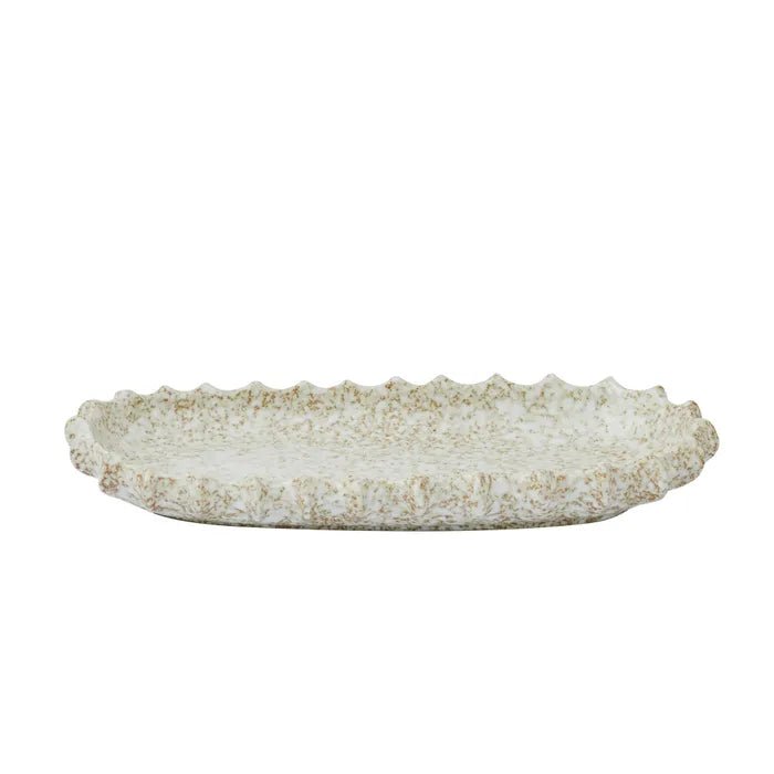 Gaia Ceramic Platter 13x24.5cm Natural - Just A Pinch Co