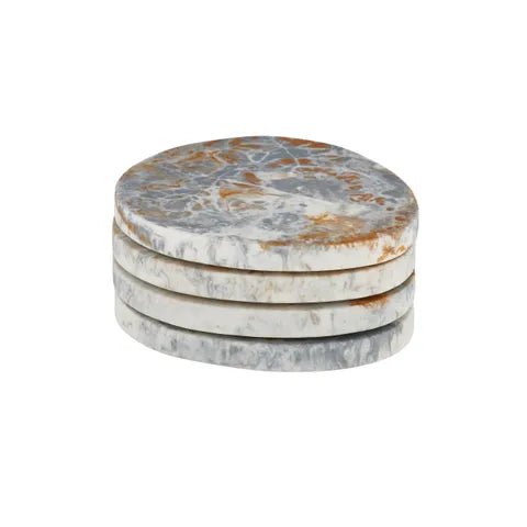 Hadley S/4 Resin Coasters 10cm Steel - Just A Pinch Co