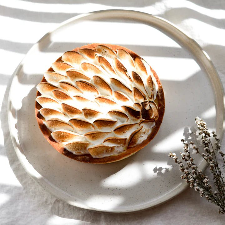 KW Cake serving platter - White on Stone - Just A Pinch Co