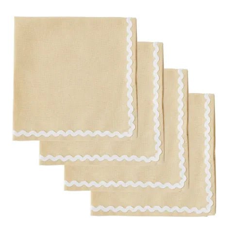 Orla S/4 Cotton Napkins 40cm Butter/Ivory - Just A Pinch Co