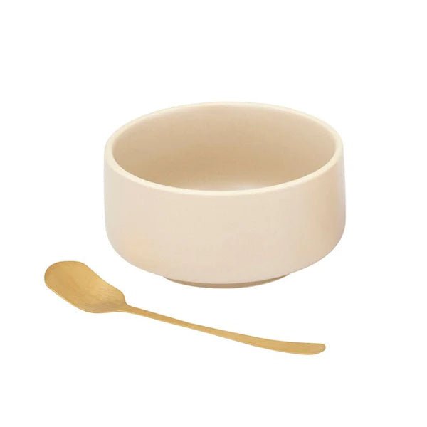 Paxton 2pc Bowl w/Spoon 10x5cm Beige - Just A Pinch Co