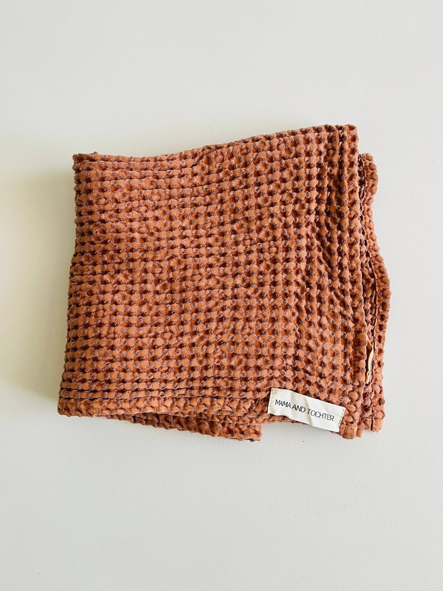 100% Organic Cotton Rustic Waffle Tea Towel - Terracotta - Just A Pinch & Co