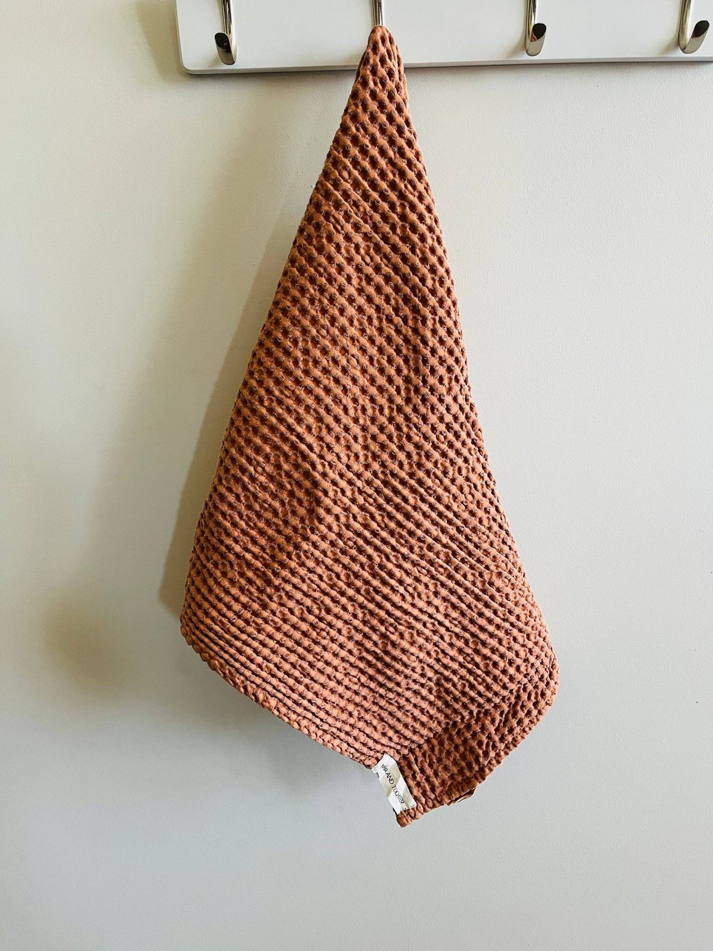 100% Organic Cotton Rustic Waffle Tea Towel - Terracotta - Just A Pinch & Co