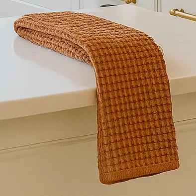 100% Organic Cotton Rustic Waffle Tea Towel - Terracotta
