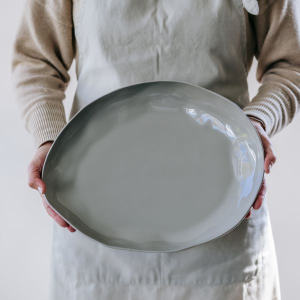 Flax Platter 38x30 -Grey
