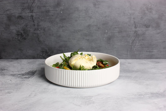 Matte White Salad Bowl - Size: 26cm