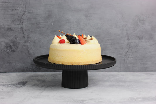 Matte Black Ceramic Footed Cake Stand - Size: 28cm