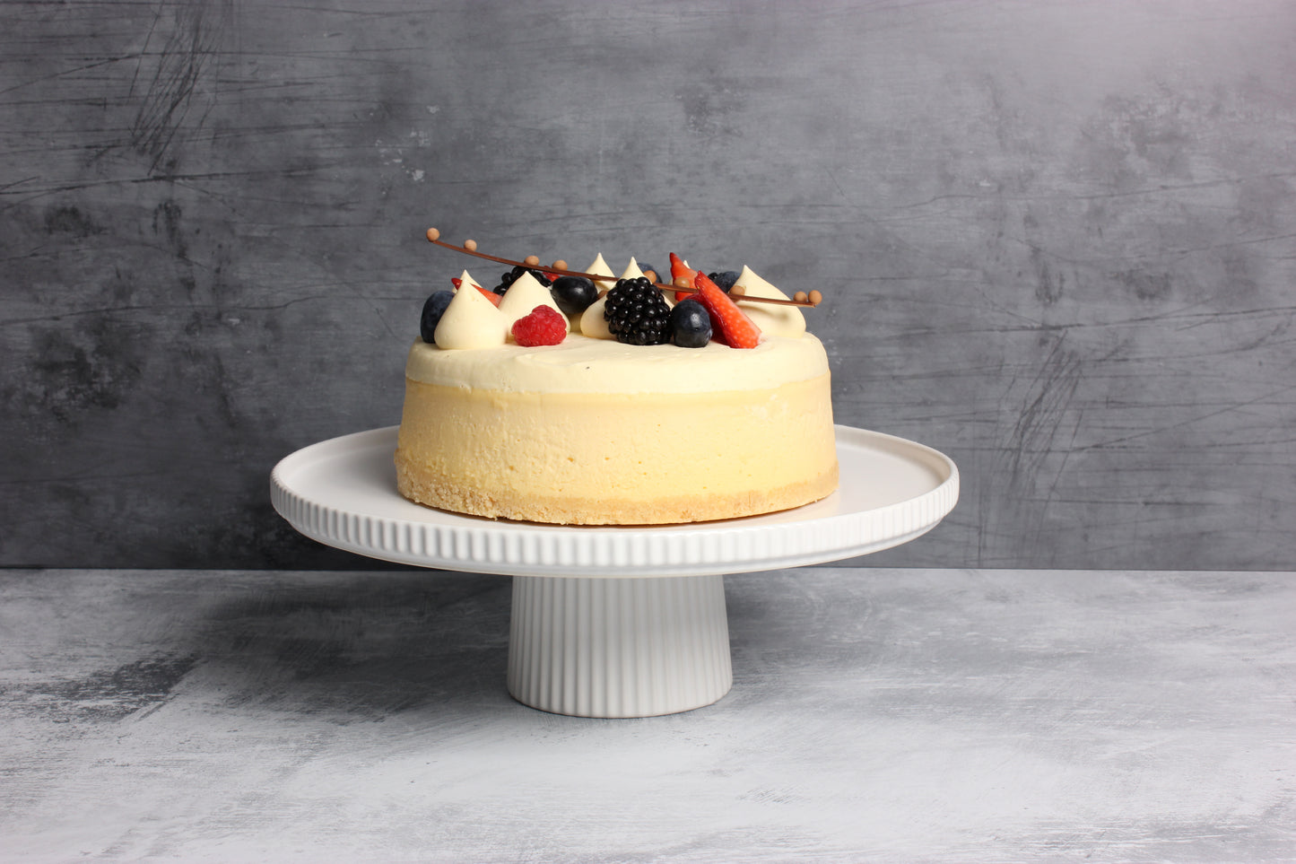 Matte White Ceramic Footed Cake Stand - Size: 28cm