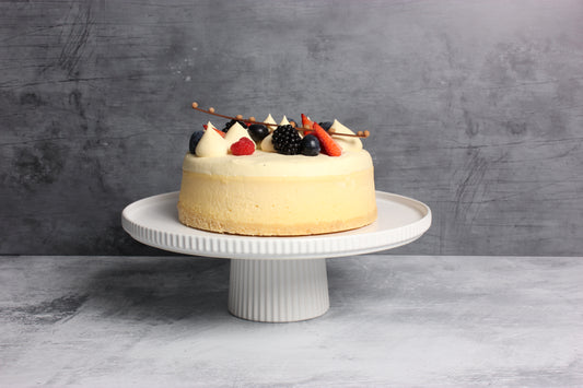 Matte White Ceramic Footed Cake Stand - Size: 28cm
