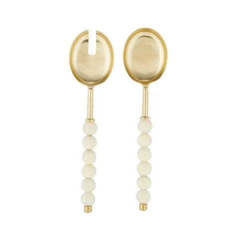 Amalia S/2 SS/Resin Server 26cm Ivory - Just A Pinch Co