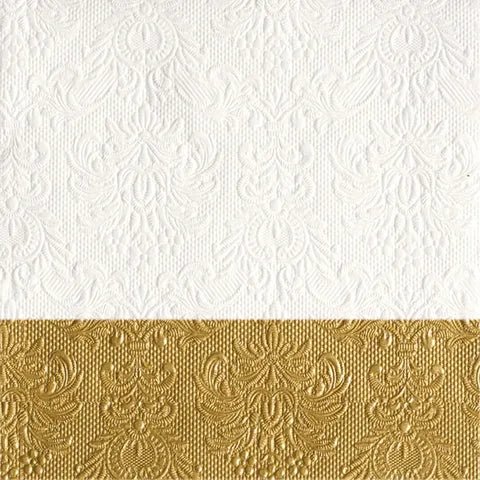 Ambiente - Paper Napkins - Pack of 15 - Luncheon Size - Elegance Dip Gold - Just A Pinch Co