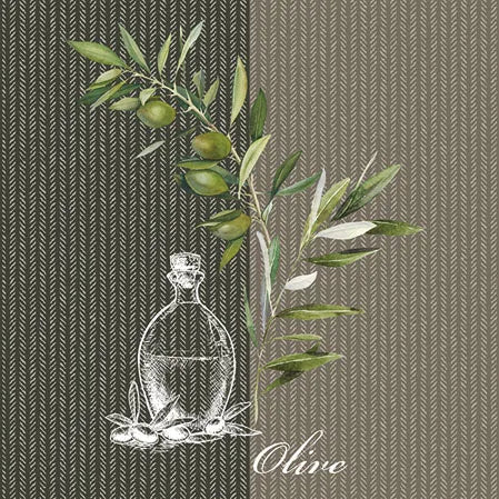 Ambiente - Paper Napkins - Pack of 20 - Luncheon Size - Oil and Olives - Just A Pinch Co