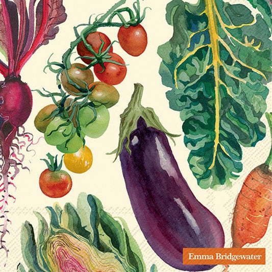 Emma Bridgewater - Vegetable Garden Cream Lunch Napkins 20 Pack - Just A Pinch & Co