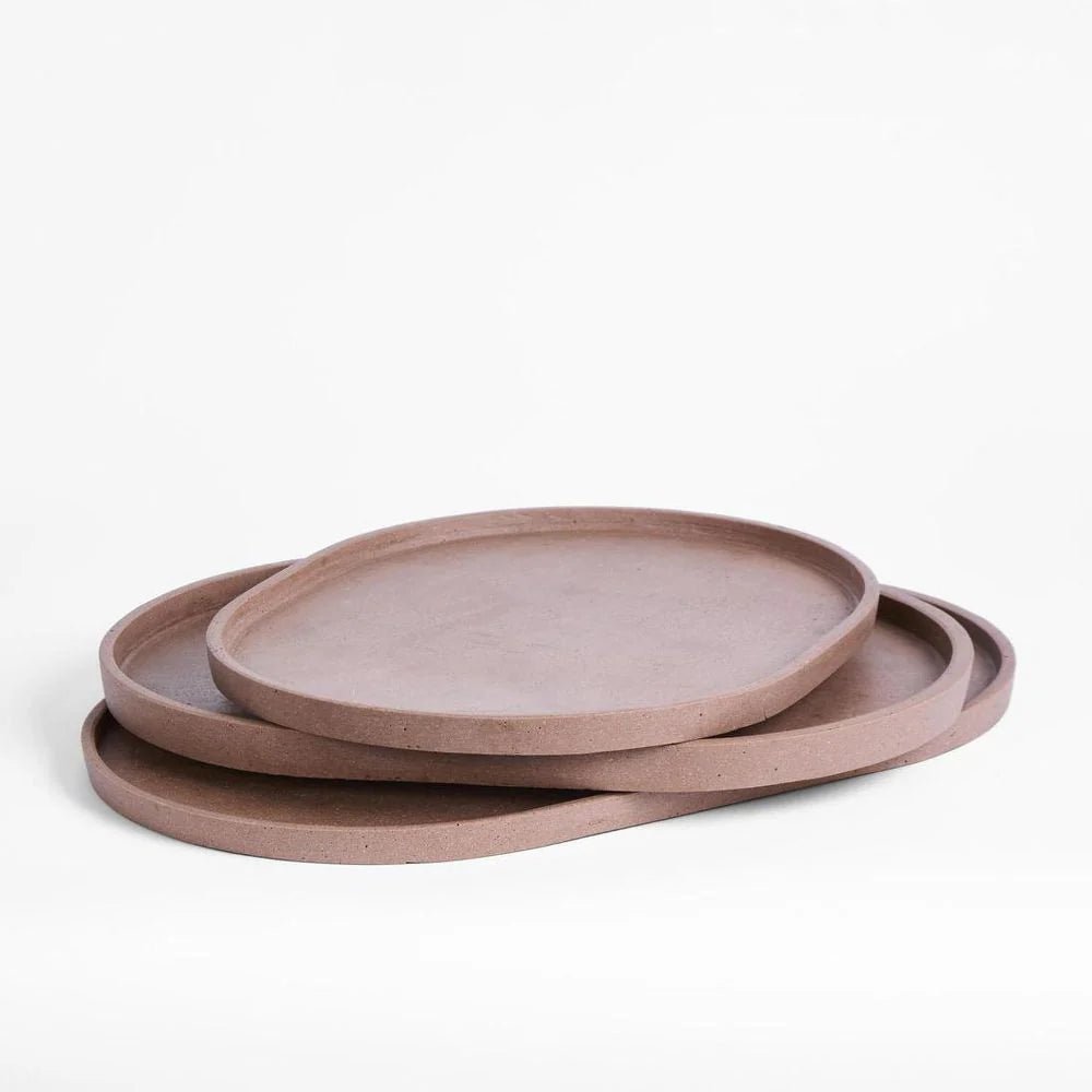 Esher Oval Platter Set Of 3 Clay - Just A Pinch Co