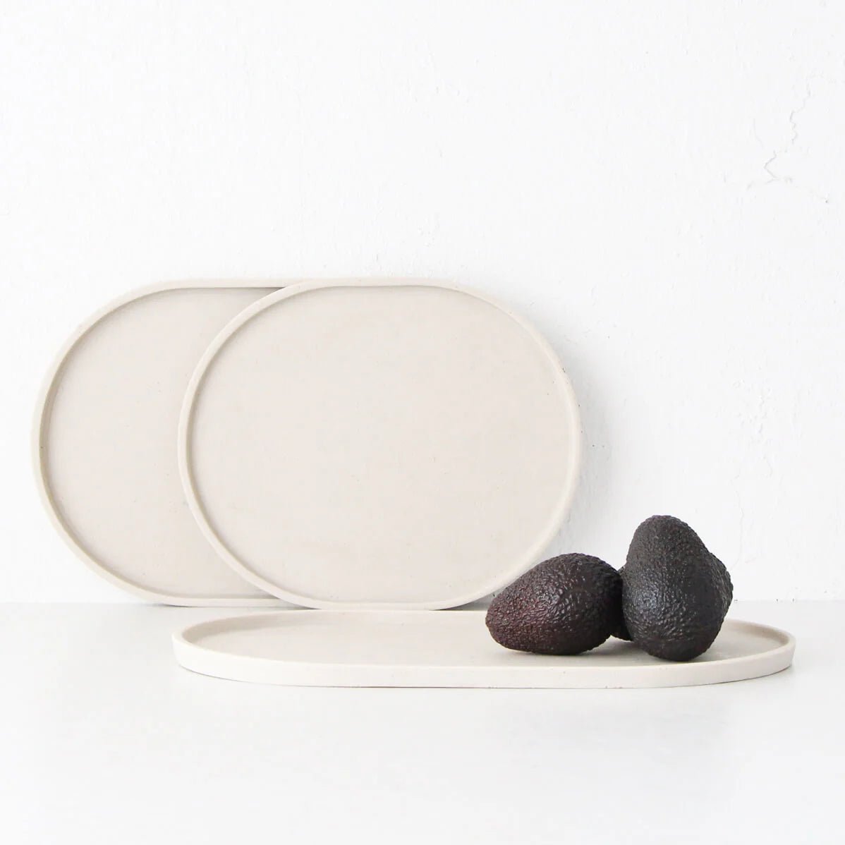 Esher Oval Platter Set Of 3 Sand - Just A Pinch Co