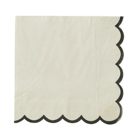 Halcyon 20pk 3 Ply 33cm Napkin Ivory/Blk