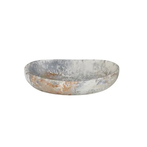 Hadley Resin Bowl 14.5x19.5x5cm Steel - Just A Pinch Co