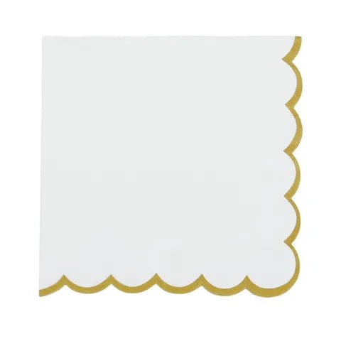 Halcyon 20pk 3 Ply 33cm Napkin Wht/Gold - Just A Pinch Co