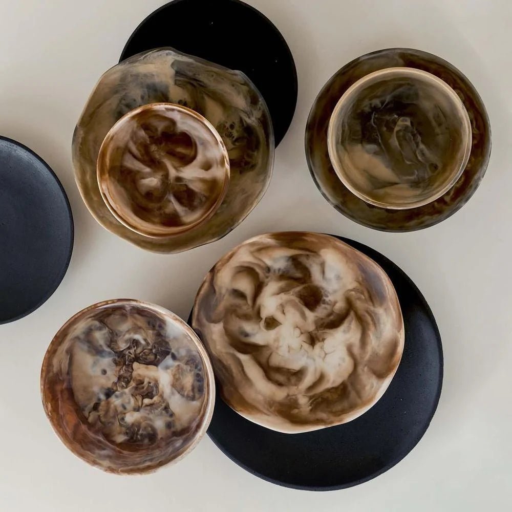 HALO Swirl Resin Serving Bowl Large Latte - Just A Pinch Co