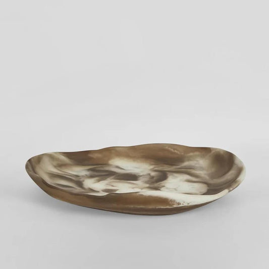 Halo Swirl Resin Serving Platter Medium Latte - Just A Pinch Co