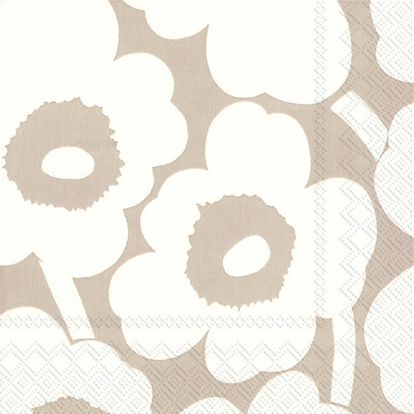 Marimekko - Unikko Linen/Cream-Cocktail Napkins