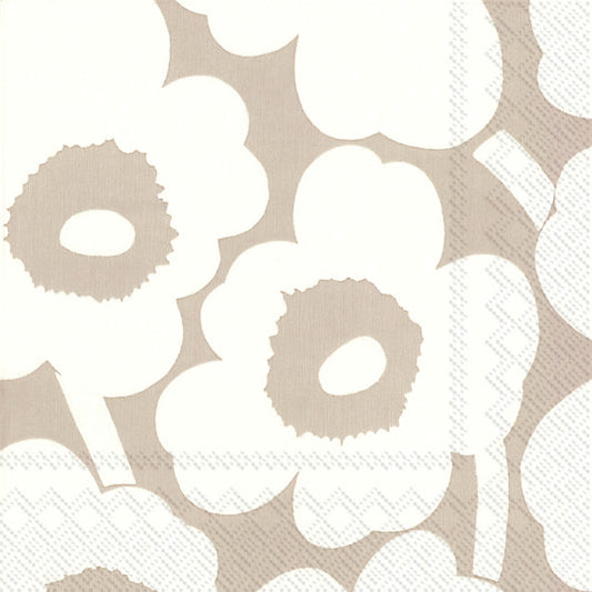 Marimekko - Unikko Linen/Cream-Cocktail Napkins