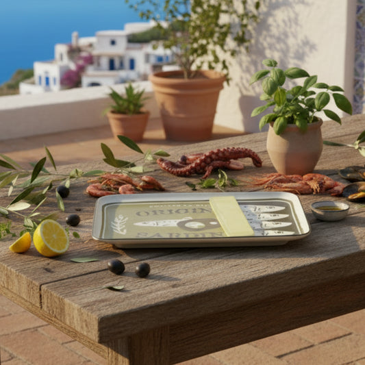 Lisbon Cer Sardine Platter 25x38.5cm Grn - Just A Pinch Co