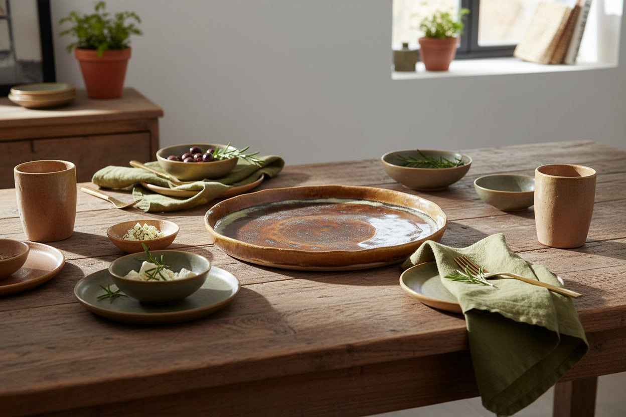 Mia Ceramic Platter 32.5x31.5cm Toffee - Just A Pinch Co
