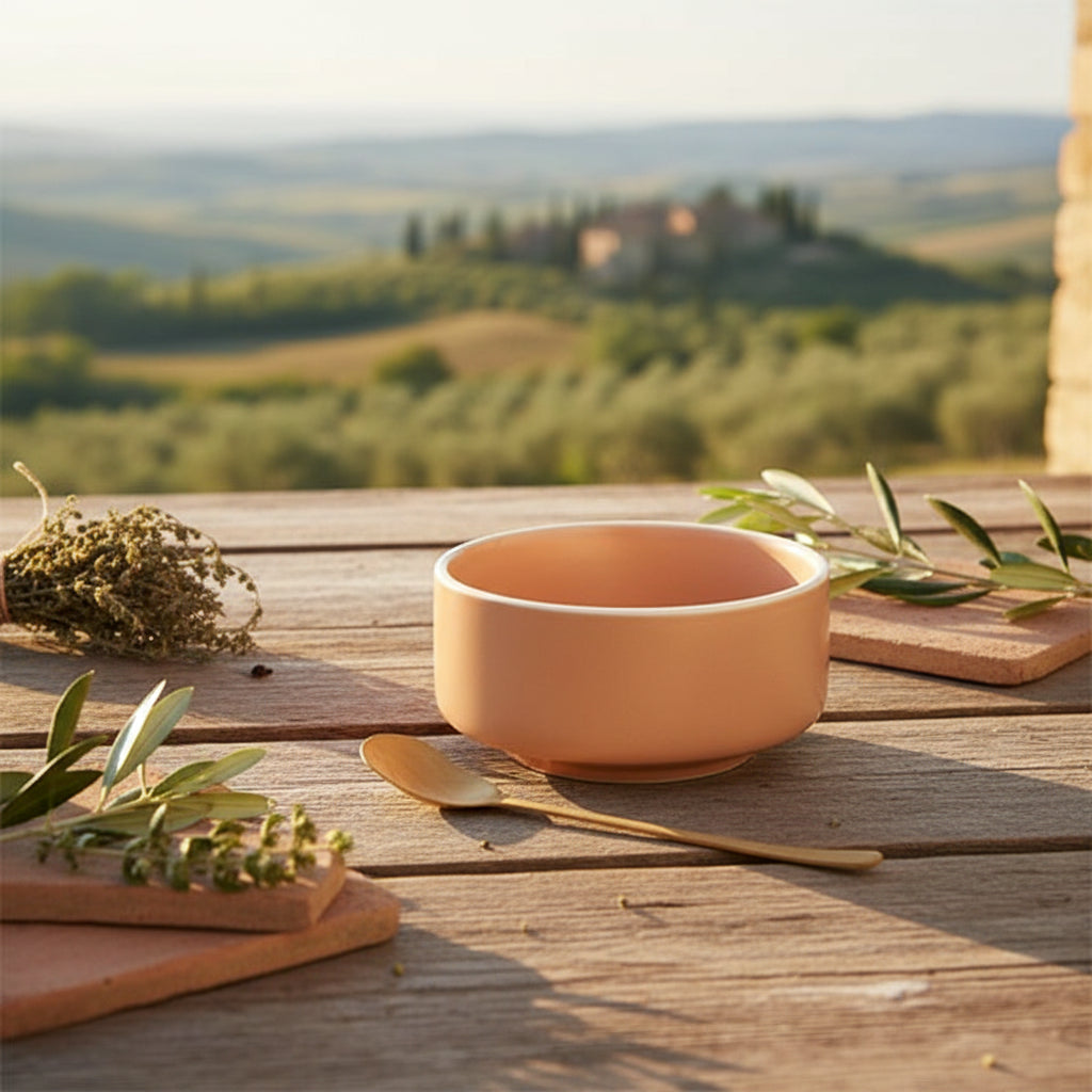 Paxton 2pc Bowl w/Spoon 10x5cm Apricot - Just A Pinch Co