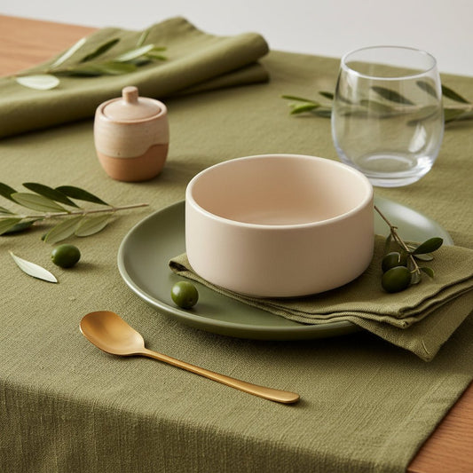 Paxton 2pc Bowl w/Spoon 10x5cm Beige - Just A Pinch Co