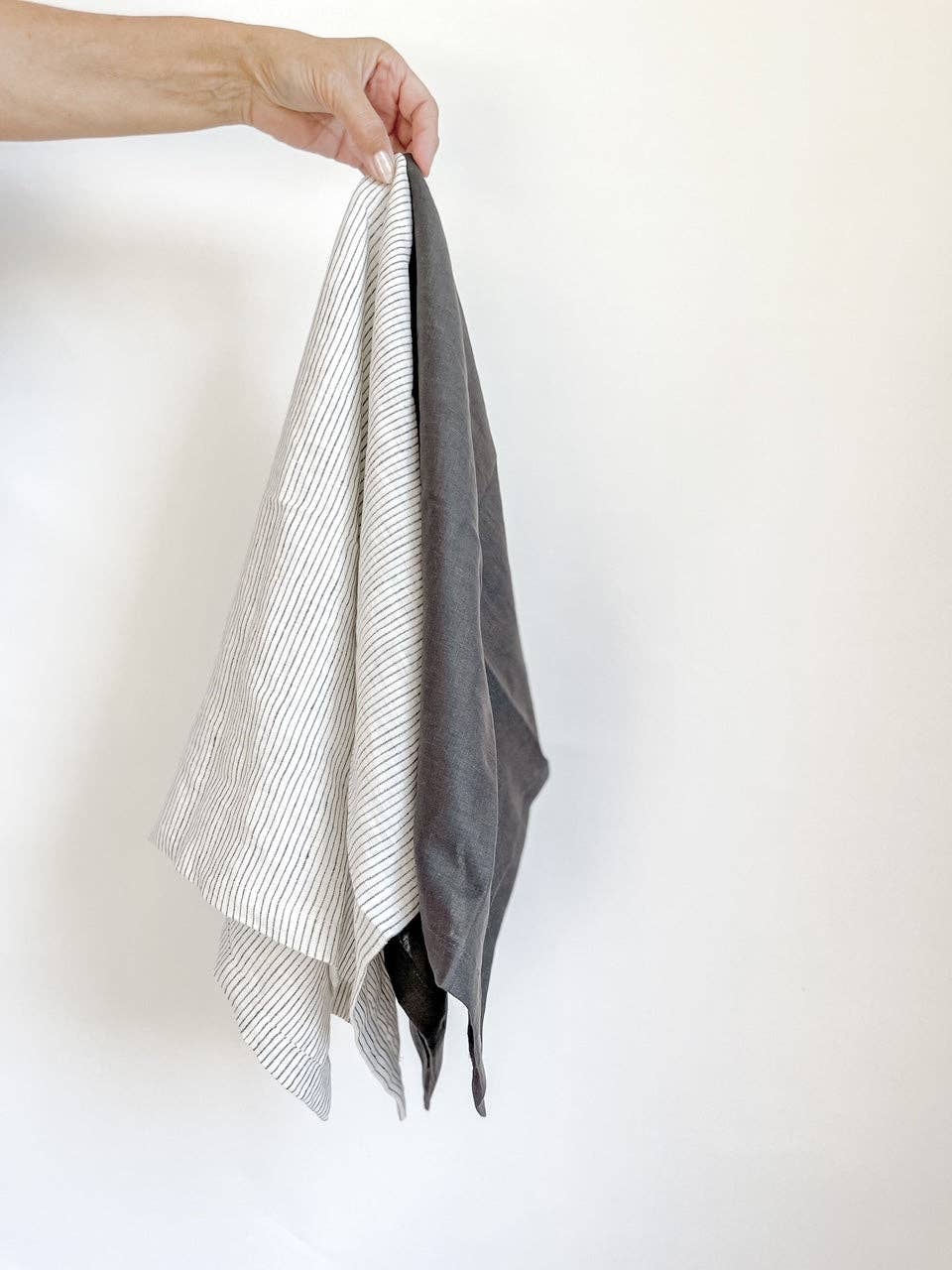 Pure French Linen Tea Towel - Dark Charcoal - Just A Pinch & Co