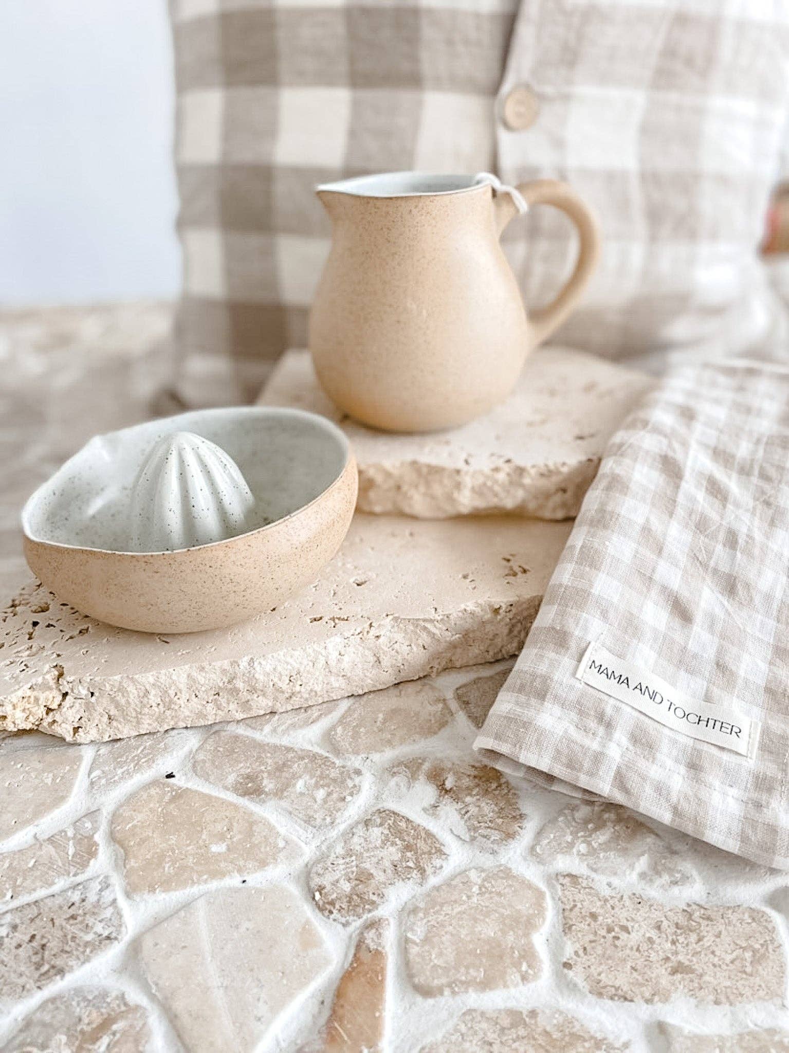 Pure French Linen Tea Towel - Gingham - Just A Pinch & Co