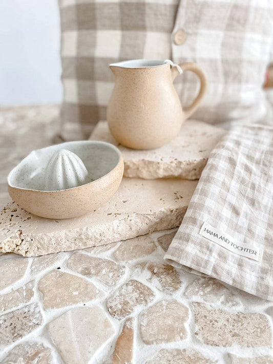 Pure French Linen Tea Towel - Gingham - Just A Pinch & Co