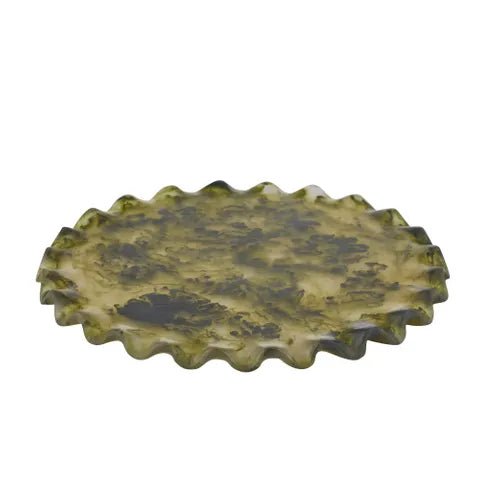 Ruby Resin Platter 28cm Pesto - Just A Pinch Co