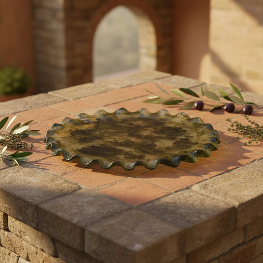 Ruby Resin Platter 28cm Pesto - Just A Pinch Co