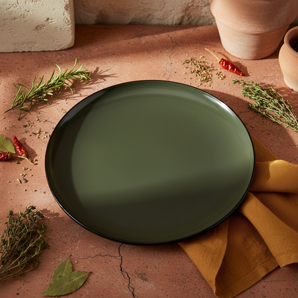 STUDIO Felix Tray Large Round - Army Green - Just A Pinch Co